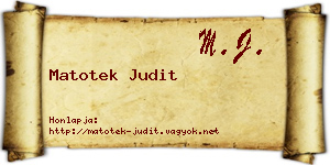 Matotek Judit névjegykártya